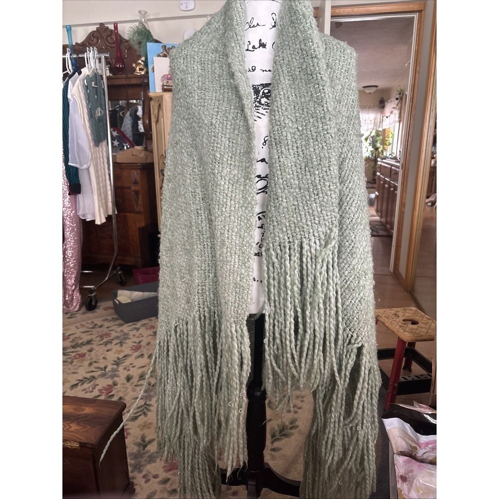 Kennebunk Weavers Fringed Sage Green Throw 56" L X 46"‎ W